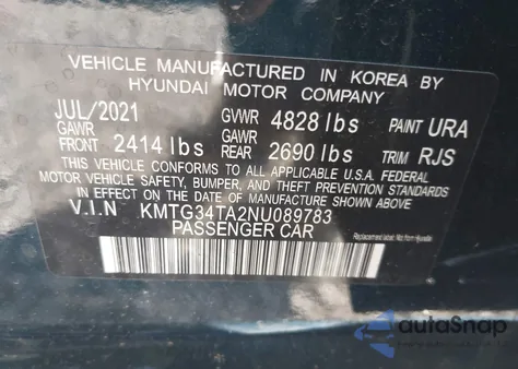 2022 Genesis G70 2.0T Awd из США, поврежденный, VIN KMTG34TA2NU089783